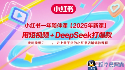 小红书一年陪伴课【2025年新课】，用短视频+deepSeek打爆款，史上最干货的小红书店铺-程序员阿鑫-带你一起秃头-第1张图片