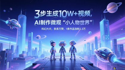 三步生成10W+视频，AI制作微观“小人物世界”科幻大片.-程序员阿鑫-带你一起秃头-第1张图片