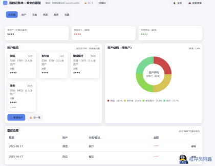 我的记账本v1.0，html记账工具-程序员阿鑫-带你一起秃头-第1张图片