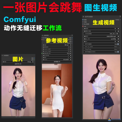comfyui工作流照片跳舞mimicmotion配套模型AI图生视频自定义动作-程序员阿鑫-带你一起秃头-第1张图片
