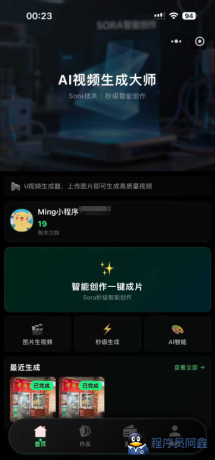 Sora2小程序源码带前端和后端-程序员阿鑫-带你一起秃头-第1张图片