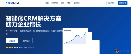 专业的2B企业级CRM产品宣传网站。网站采用蓝色主题,-程序员阿鑫-带你一起秃头-第1张图片